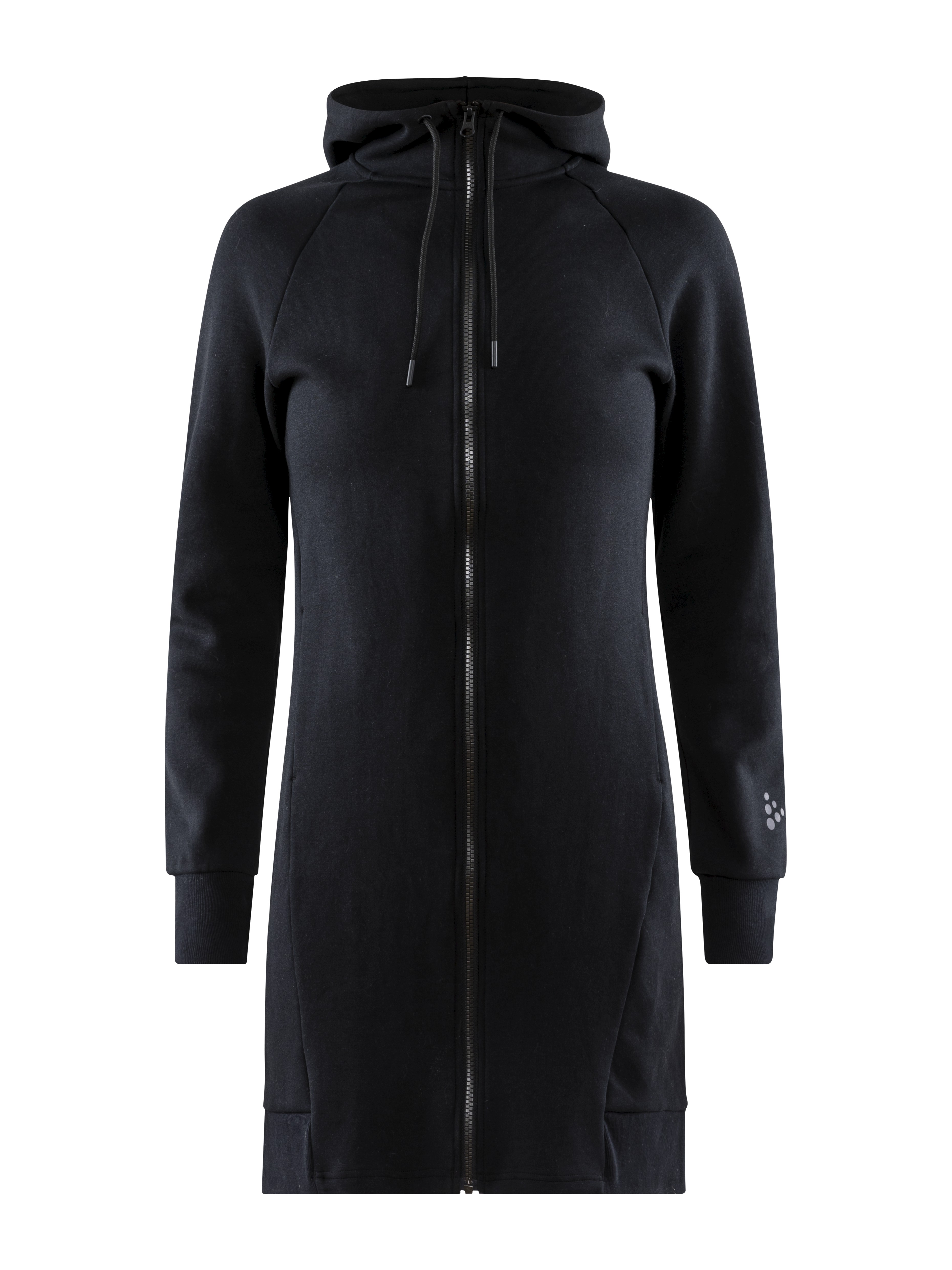 District Long hoodie w zip W | Black | Craft Sportswear