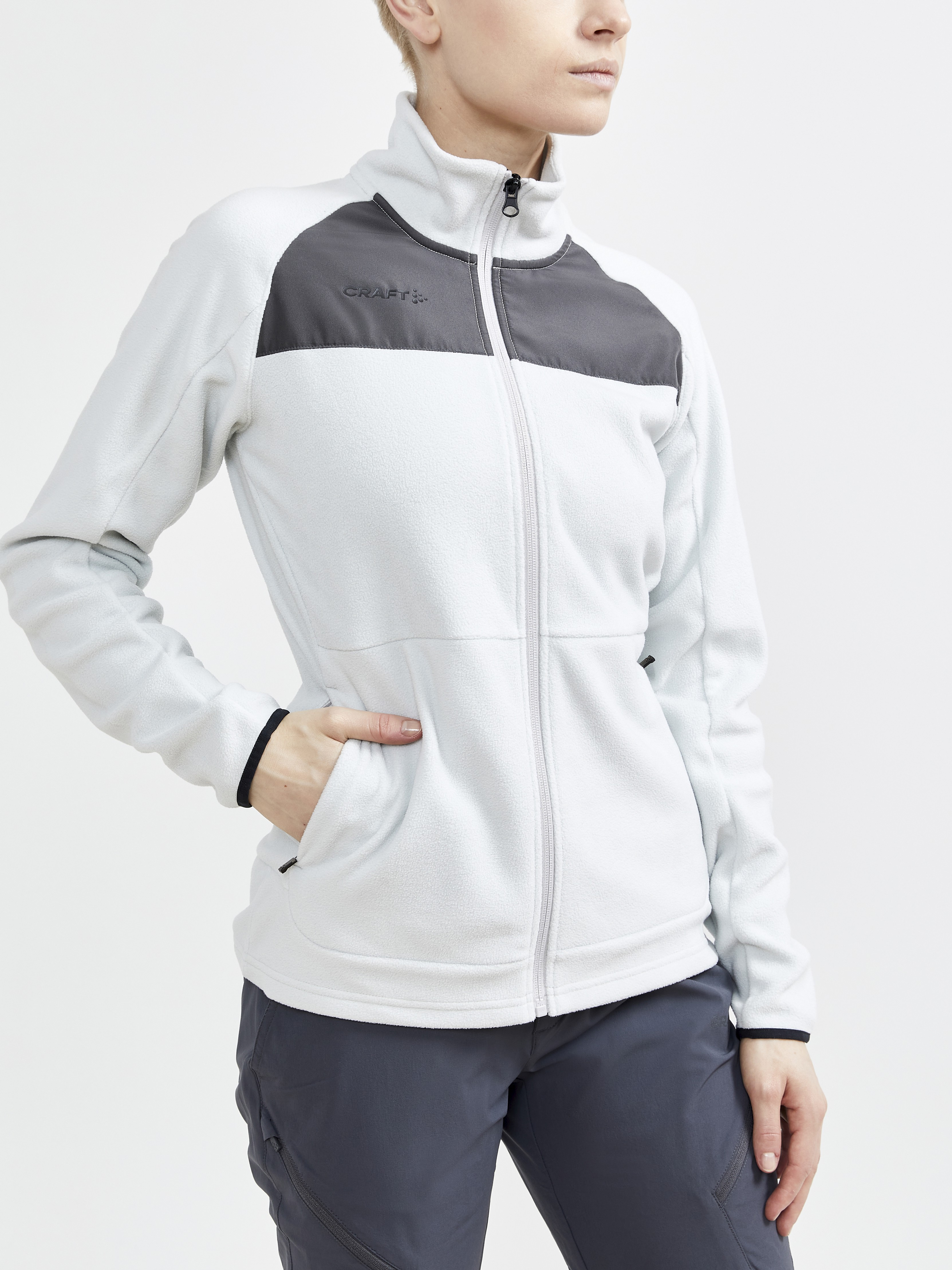 frill layered design jacket  グレー ThermoSeries Heather Brushed Back Mid-Layer - FootJoy Canada
