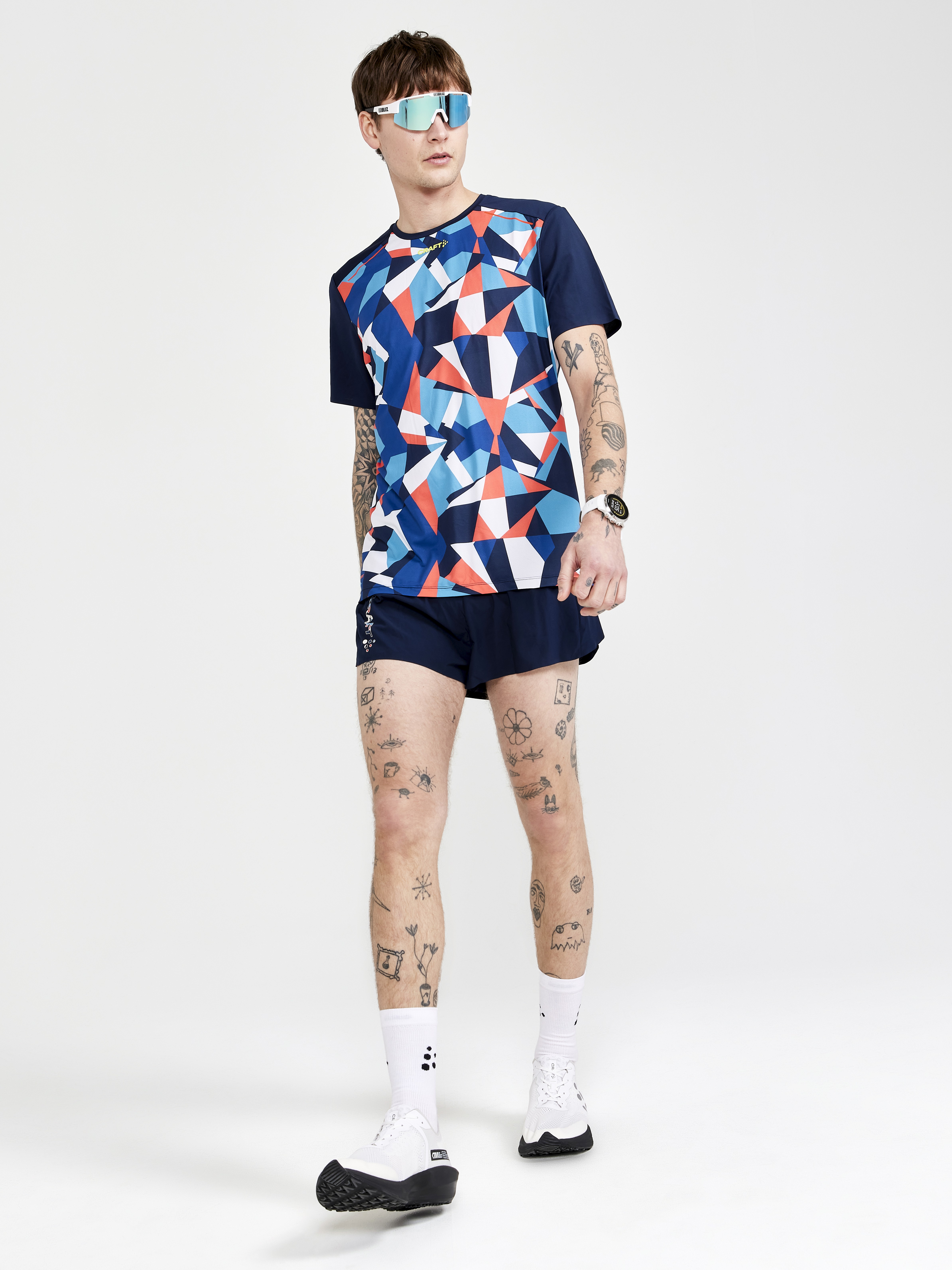 PRO Dazzle Camo Split Shorts M | Navy blue | Craft Sportswear