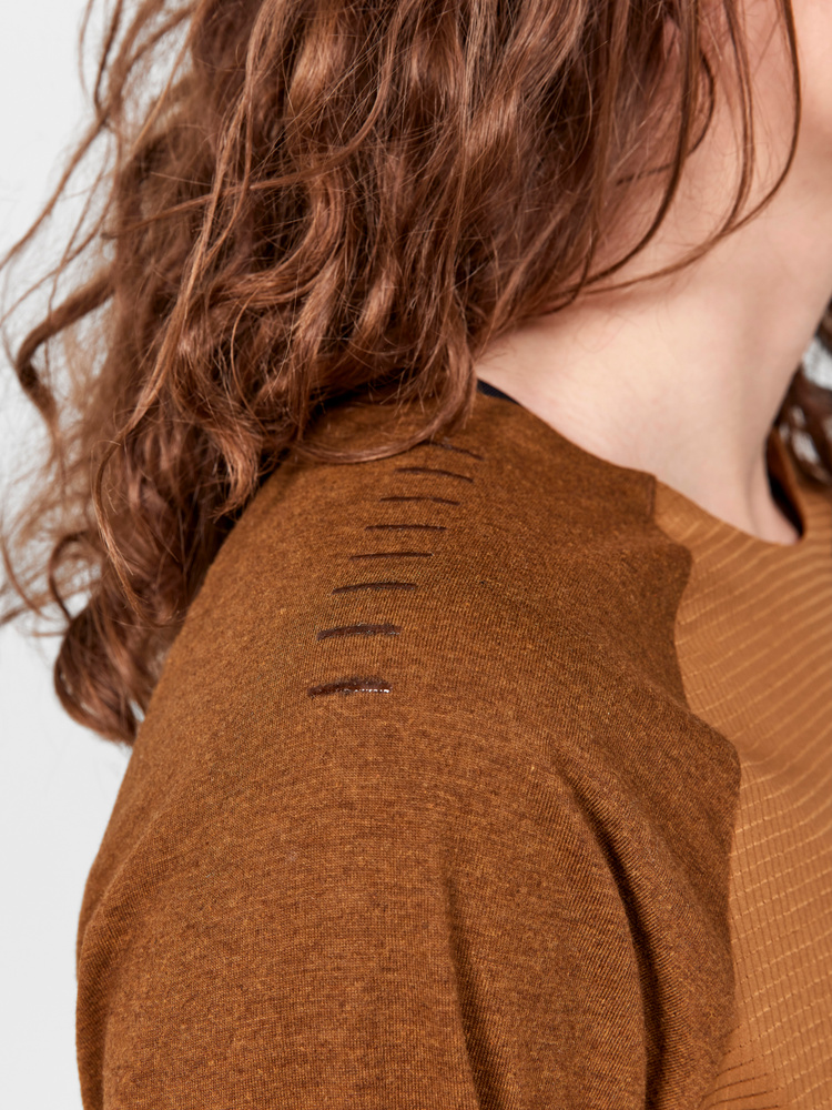 トップス 60s SPORTS WEAR BY Alpus Virgin Wool ADV Trail Wool Wind LS Tee W | Brown | Craft Sportswear