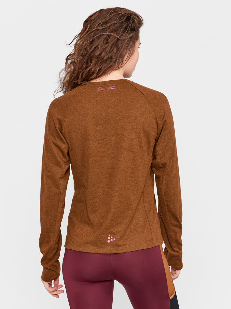 トップス 60s SPORTS WEAR BY Alpus Virgin Wool ADV Trail Wool Wind LS Tee W | Brown | Craft Sportswear