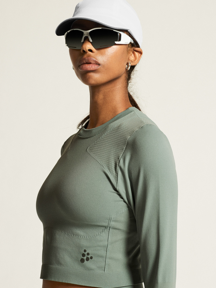 ADV Tone Seamless Cropped Ls Top W | Black | Craft Sportswear