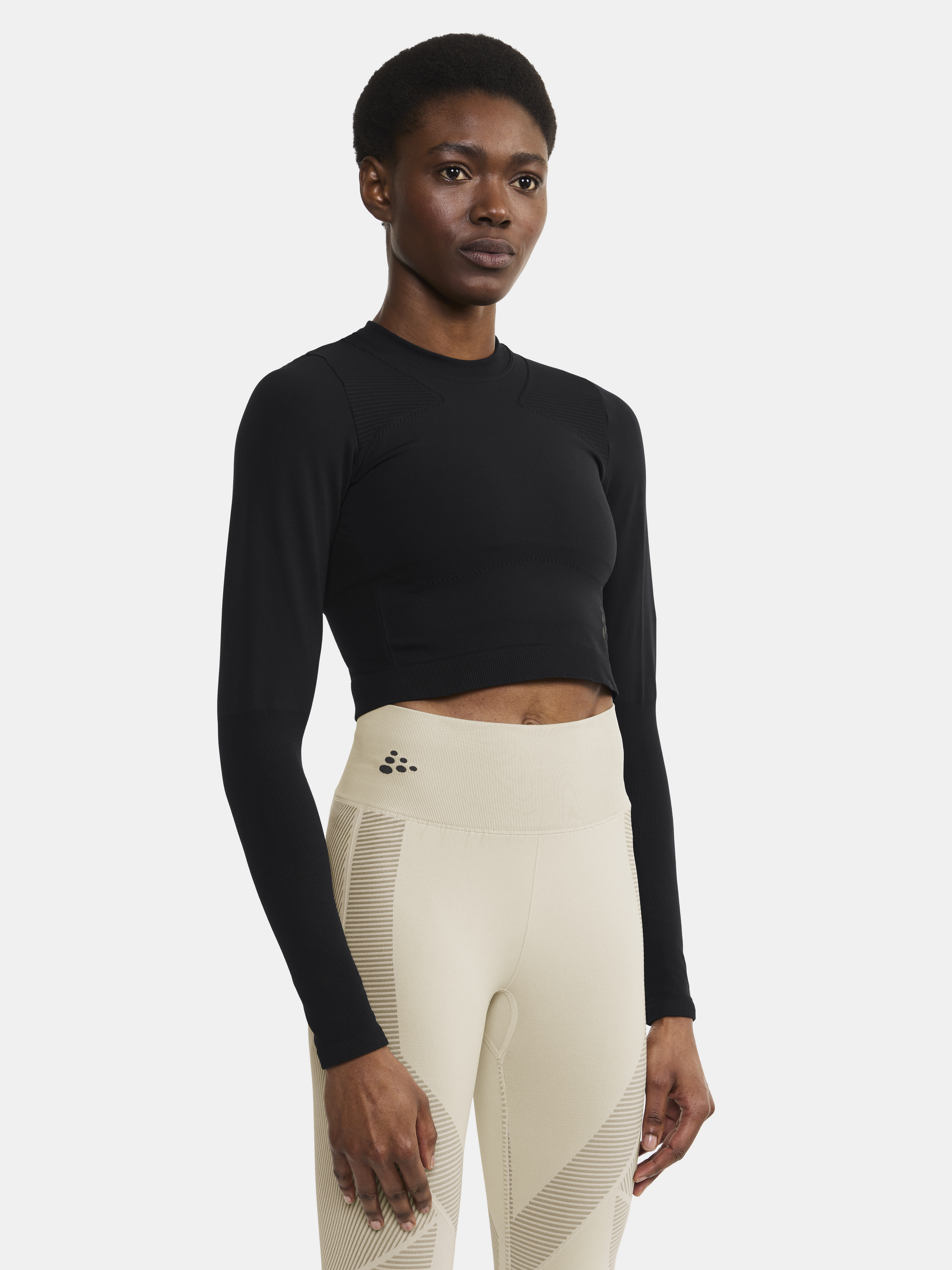 ADV Tone Seamless Cropped Ls Top W | Black | Craft Sportswear