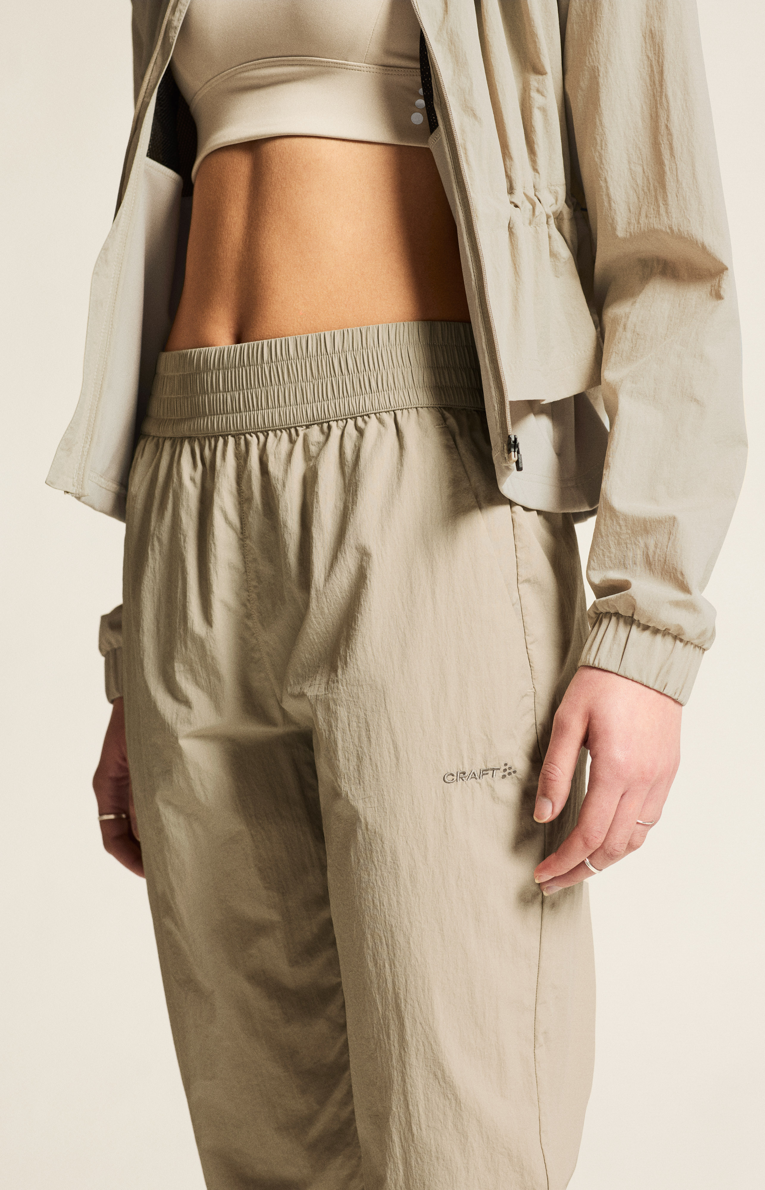パンツ BELTED WAIST ARTISAN TROUSER SAND BEIGE Beige Pants - Wide-Leg Trouser Pants - Linen Belted Pants
