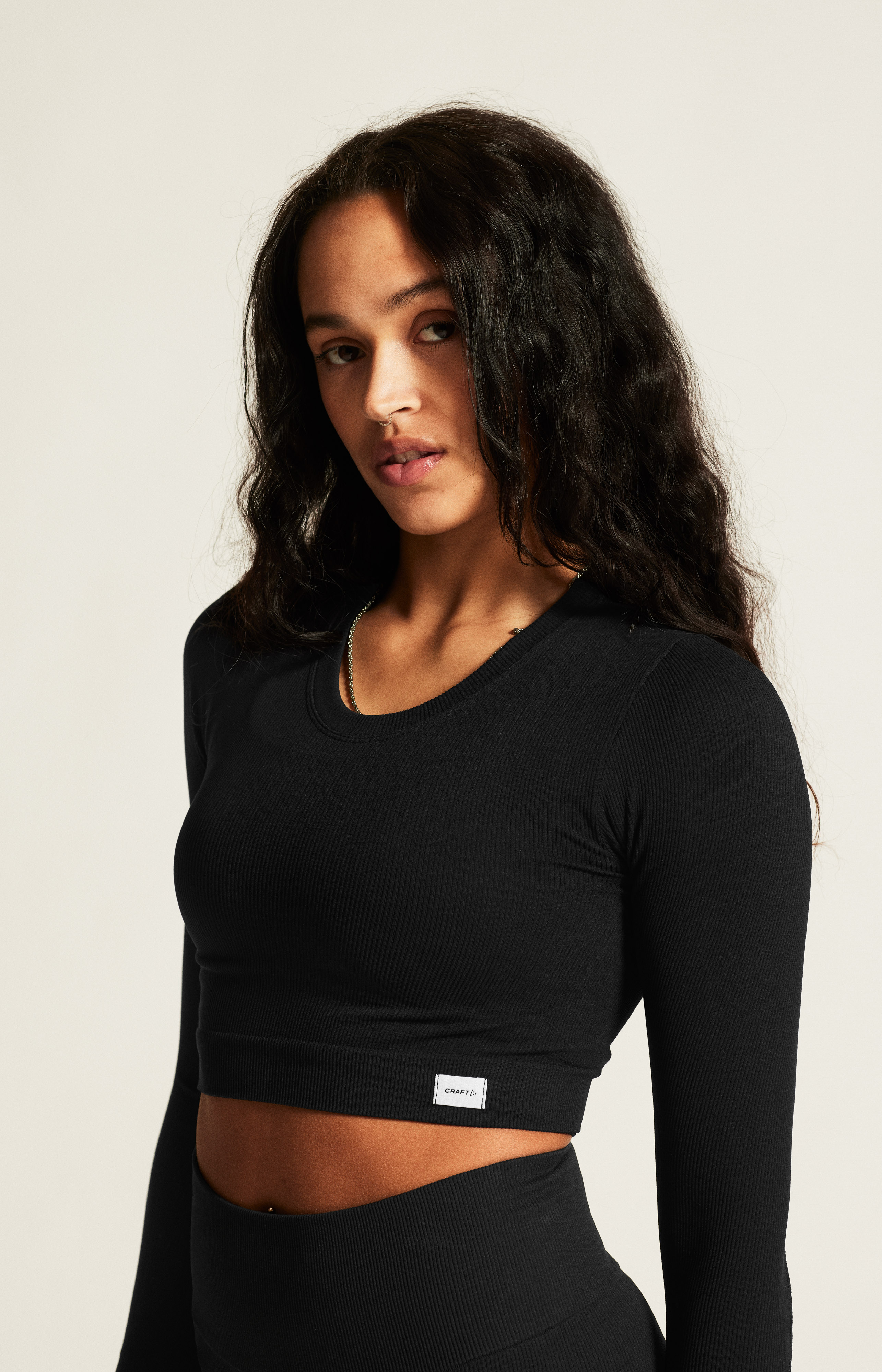 Collective Rib Cropped LS Top W | Beige | Craft Sportswear