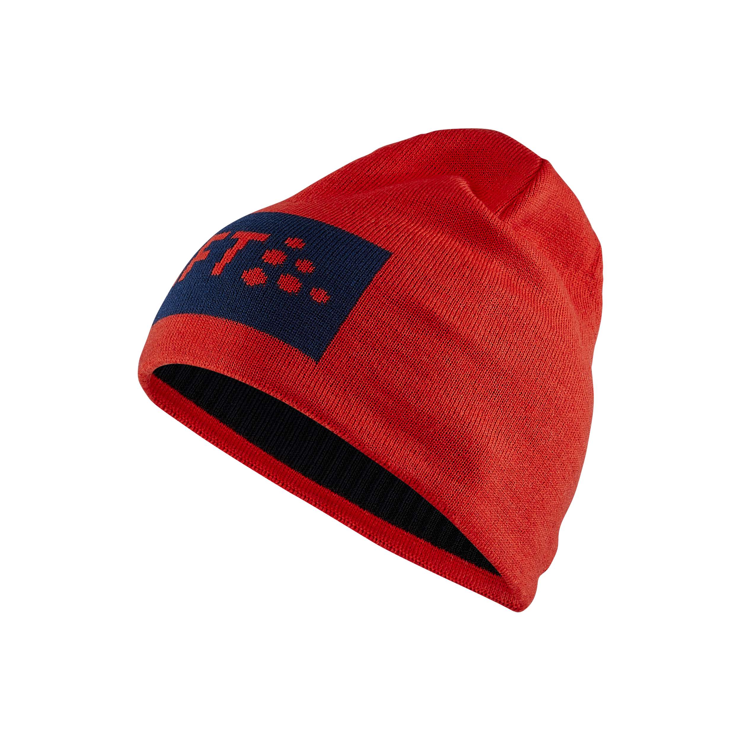 Core Square Logo Knit Hat Red Craft Sportswear