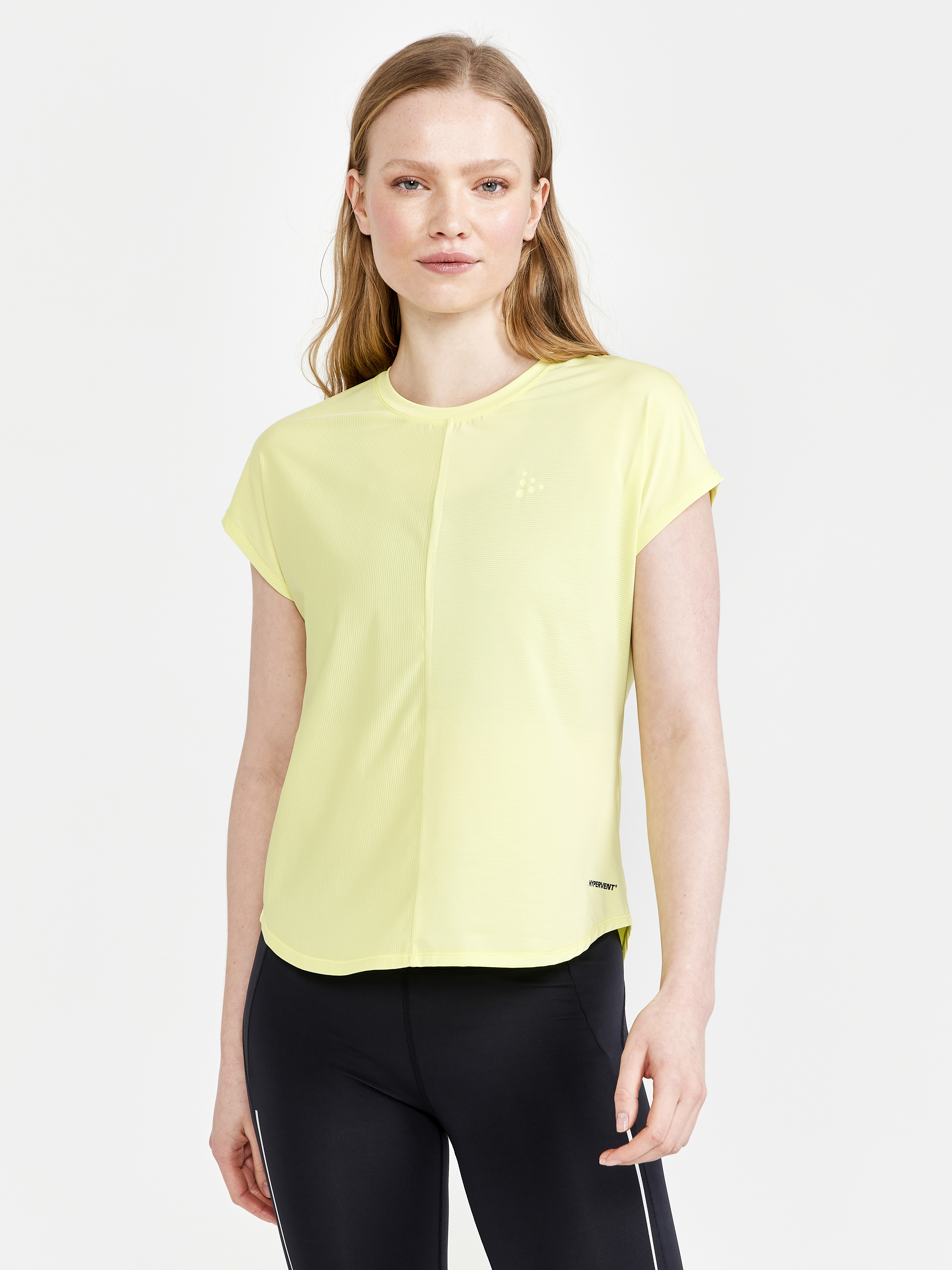 CRAFT - Core Charge Rib Tee - Tränings-t-shirt - Dam | Yellow | Storlek: L