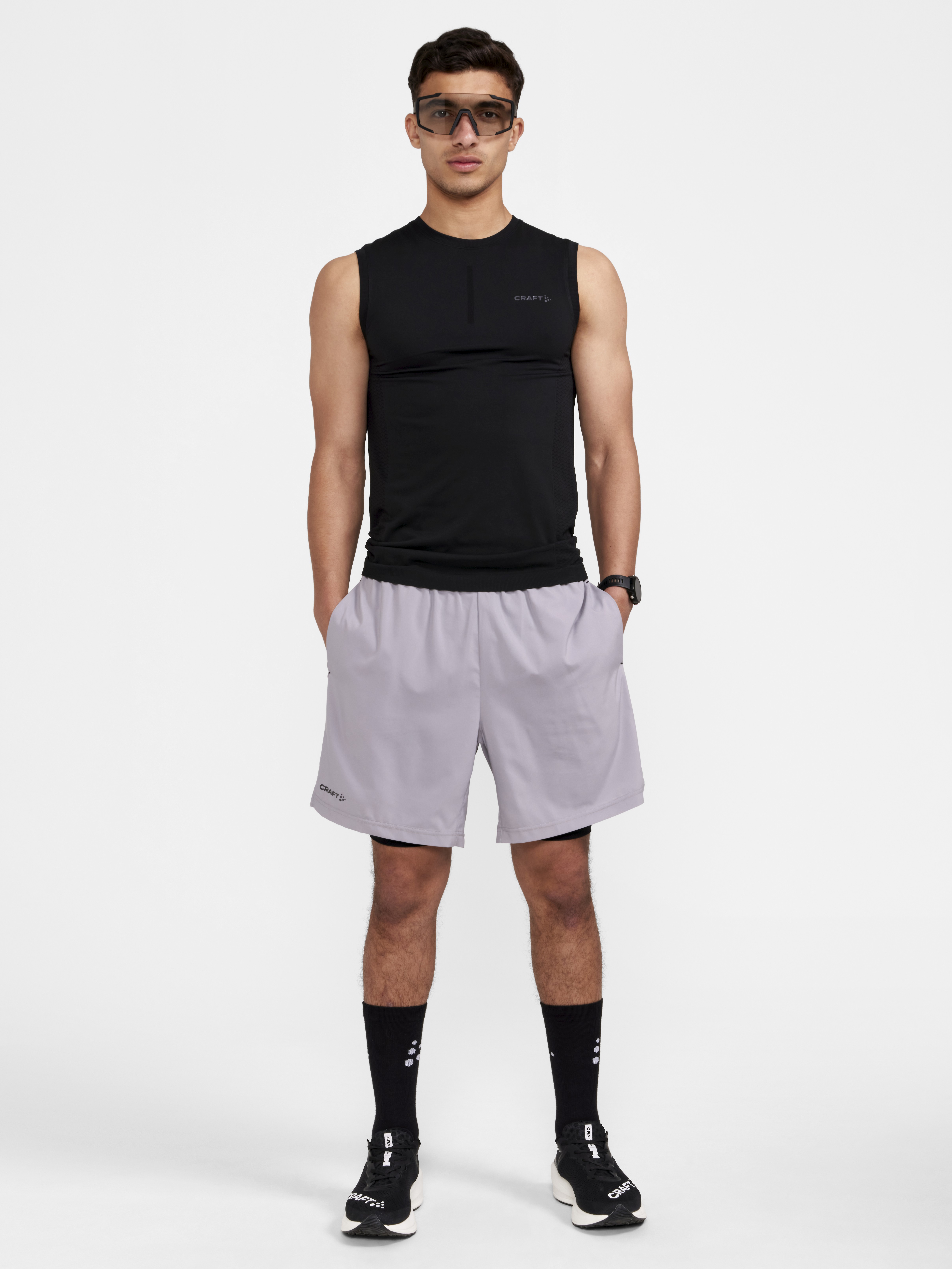 CRAFT - Training Shorts - Male - S - Grey - Craft Sportswear ADV Essence Perforated 2-in-1 Stretch Shorts M