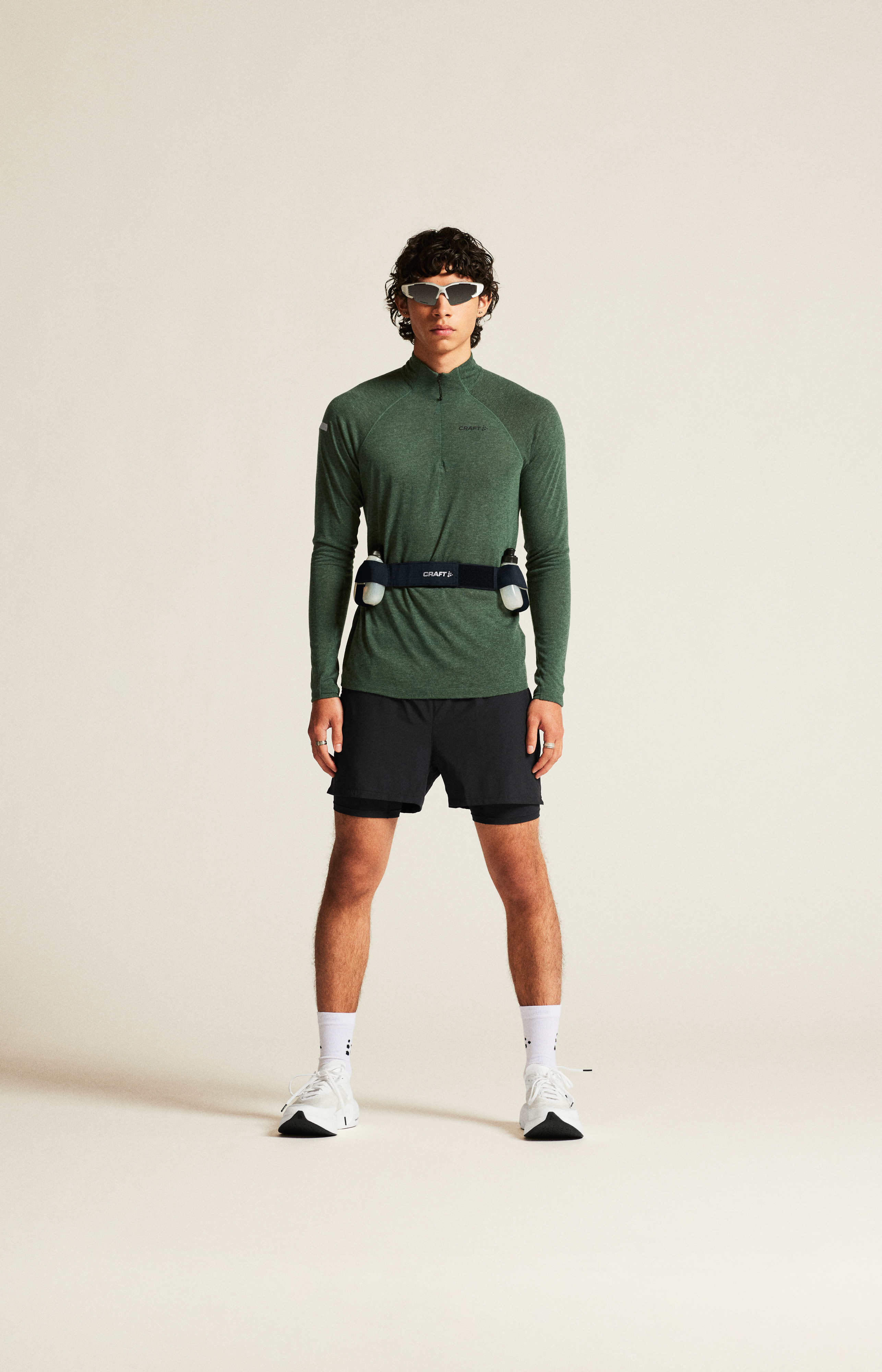 CRAFT - Running T-shirt - Male - XL - Green - Craft Sportswear Wool LS Tee M