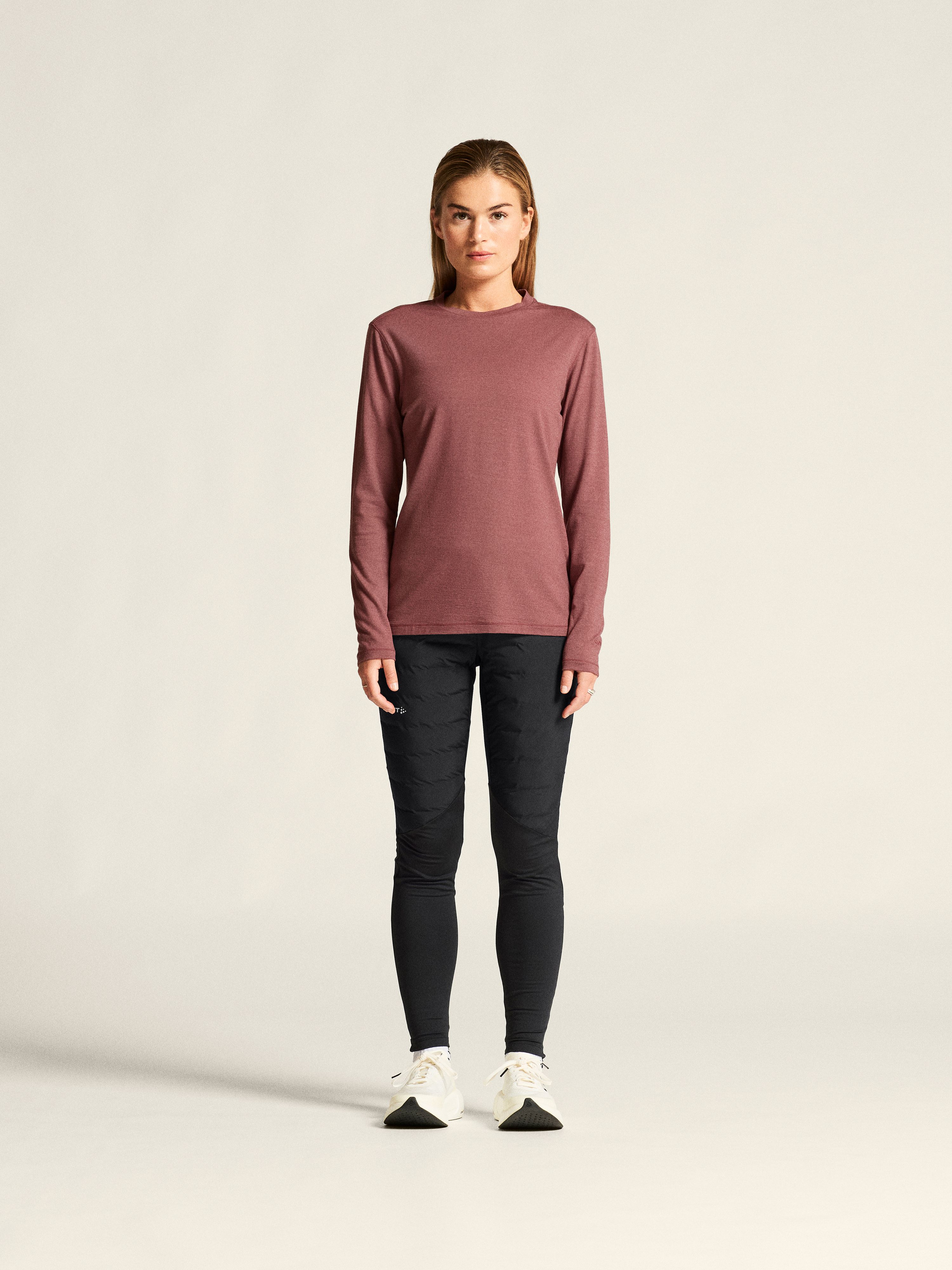 CRAFT - Basislaag jersey - Vrouw - XS - Roze - Wool Jersey LS CN W