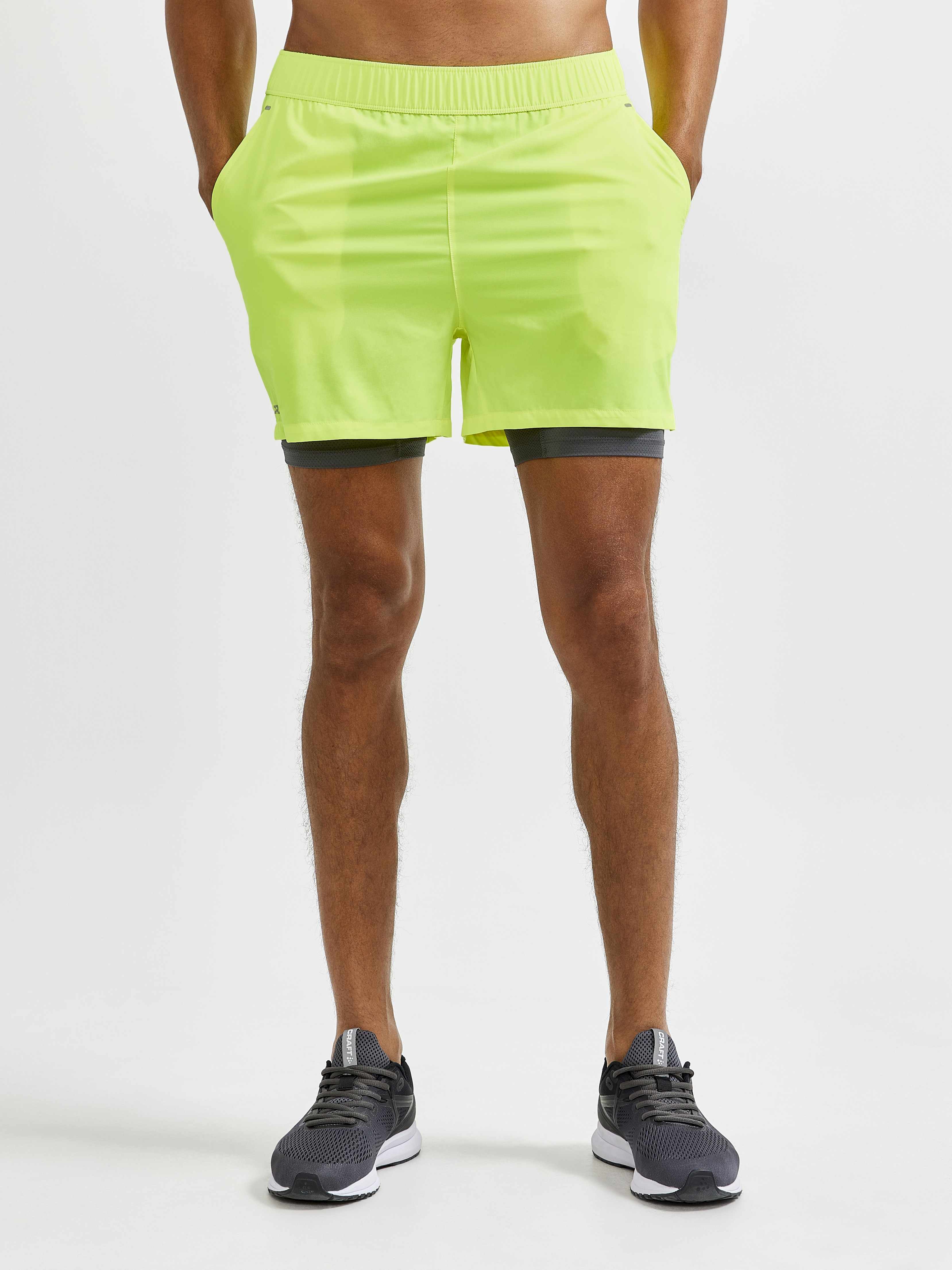 CRAFT - Training Shorts - Male - XL - Yellow - Craft Sportswear ADV Essence 2-in-1 Stretch Shorts M