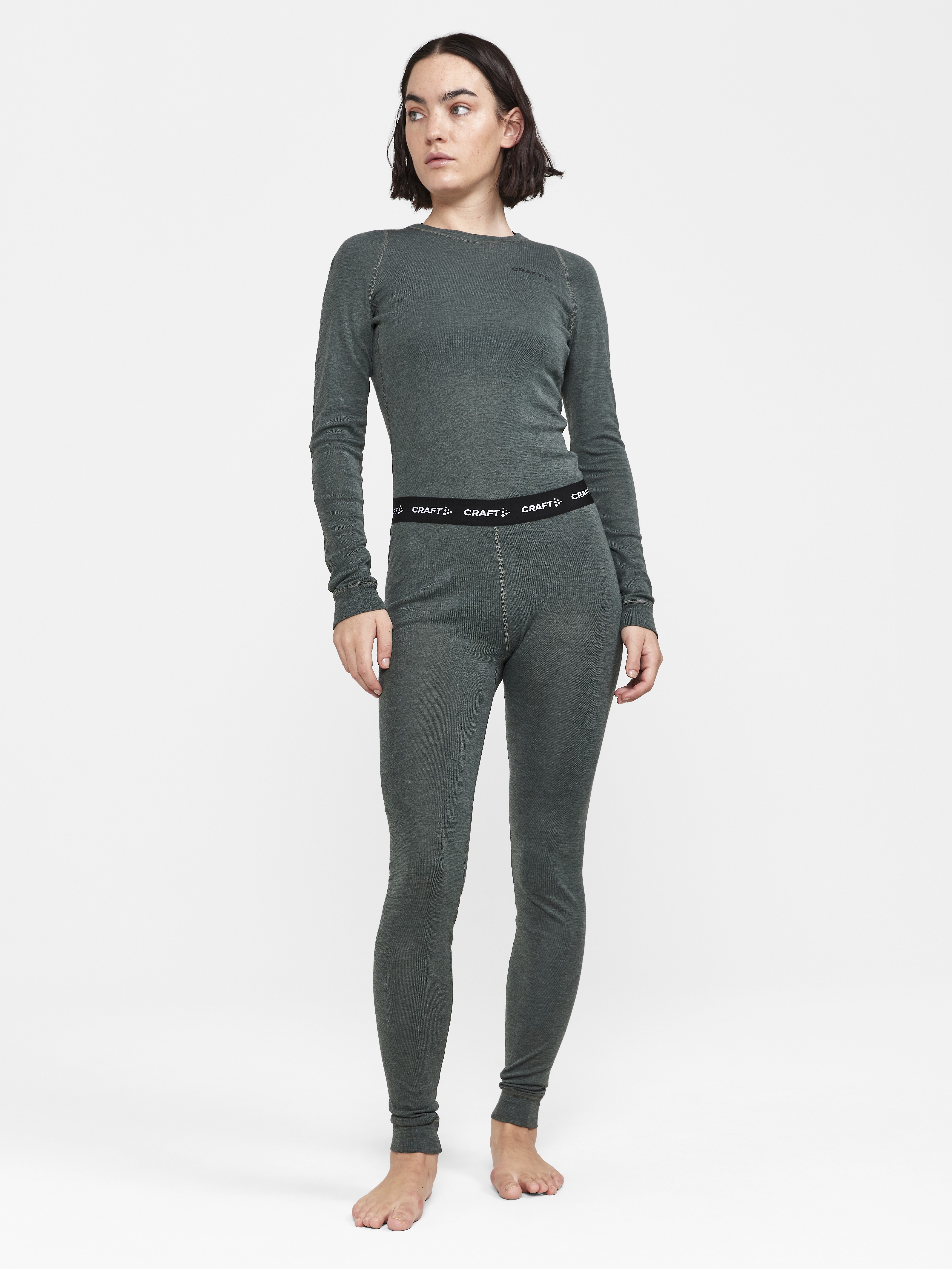 CRAFT - Basislaag set - Vrouw - XL - Groen - CORE Wool Merino Set W