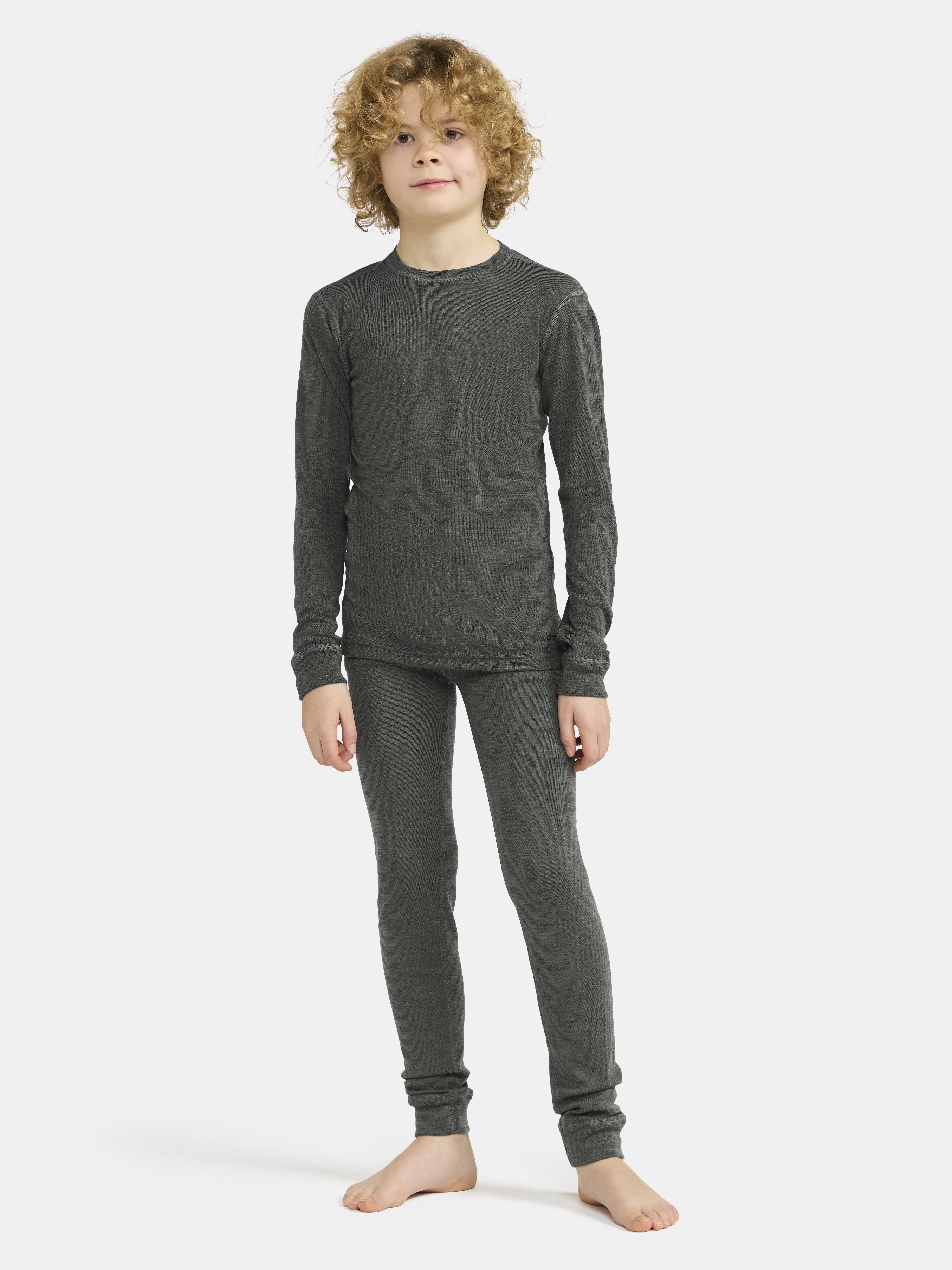 CRAFT - Basislaag set - Junior - 134/140 - Groen - CORE Wool Merino Set J